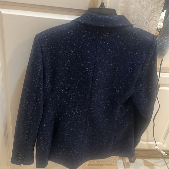 navy blue blazer /small white specks / colored great for chilly days - Picture 5 of 5